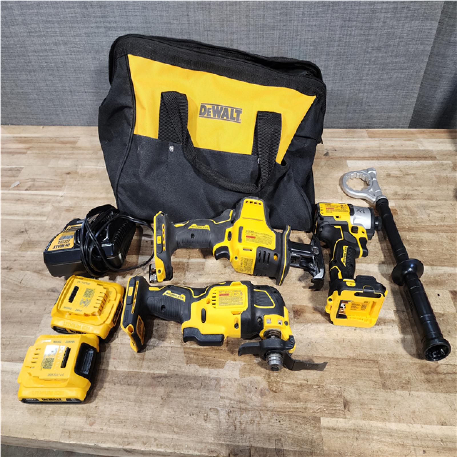 Houston Location AS-IS DeWalt Impact and Oscillating Multi Tool and Reciprocating Saw and Batteries with Charger