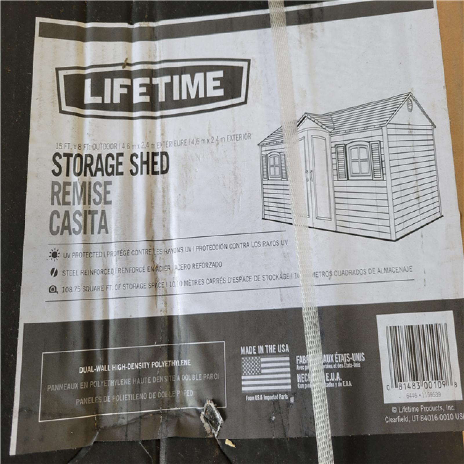 CALIFORNIA AS-IS Lifetime Storage Shed (Box 1,2,3 included)