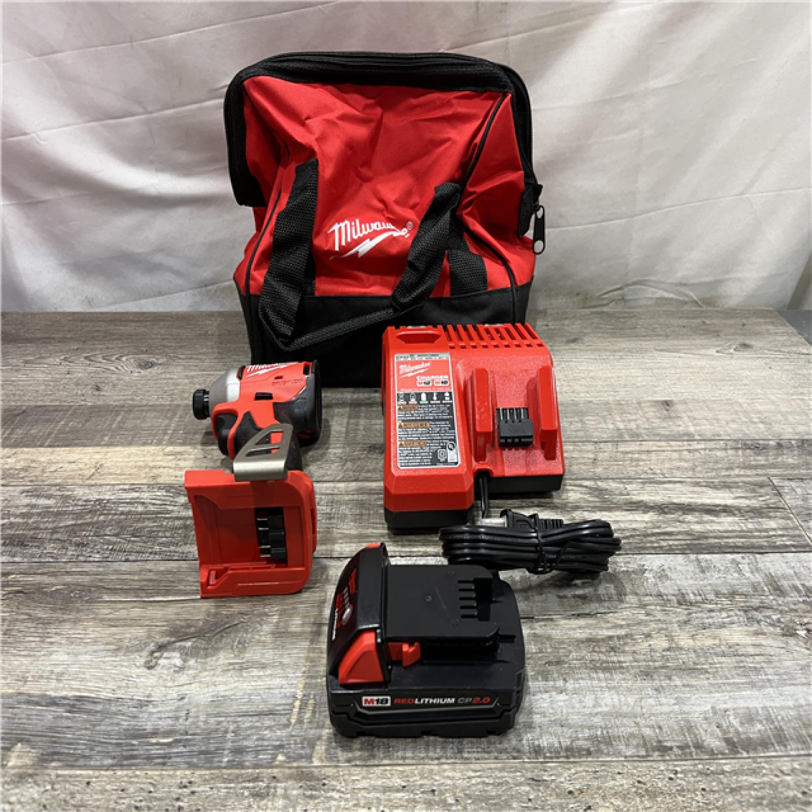 AS-IS Milwaukee 18-Volt Lithium-Ion Compact Brushless Cordless 1/4 in. Impact Driver Kit