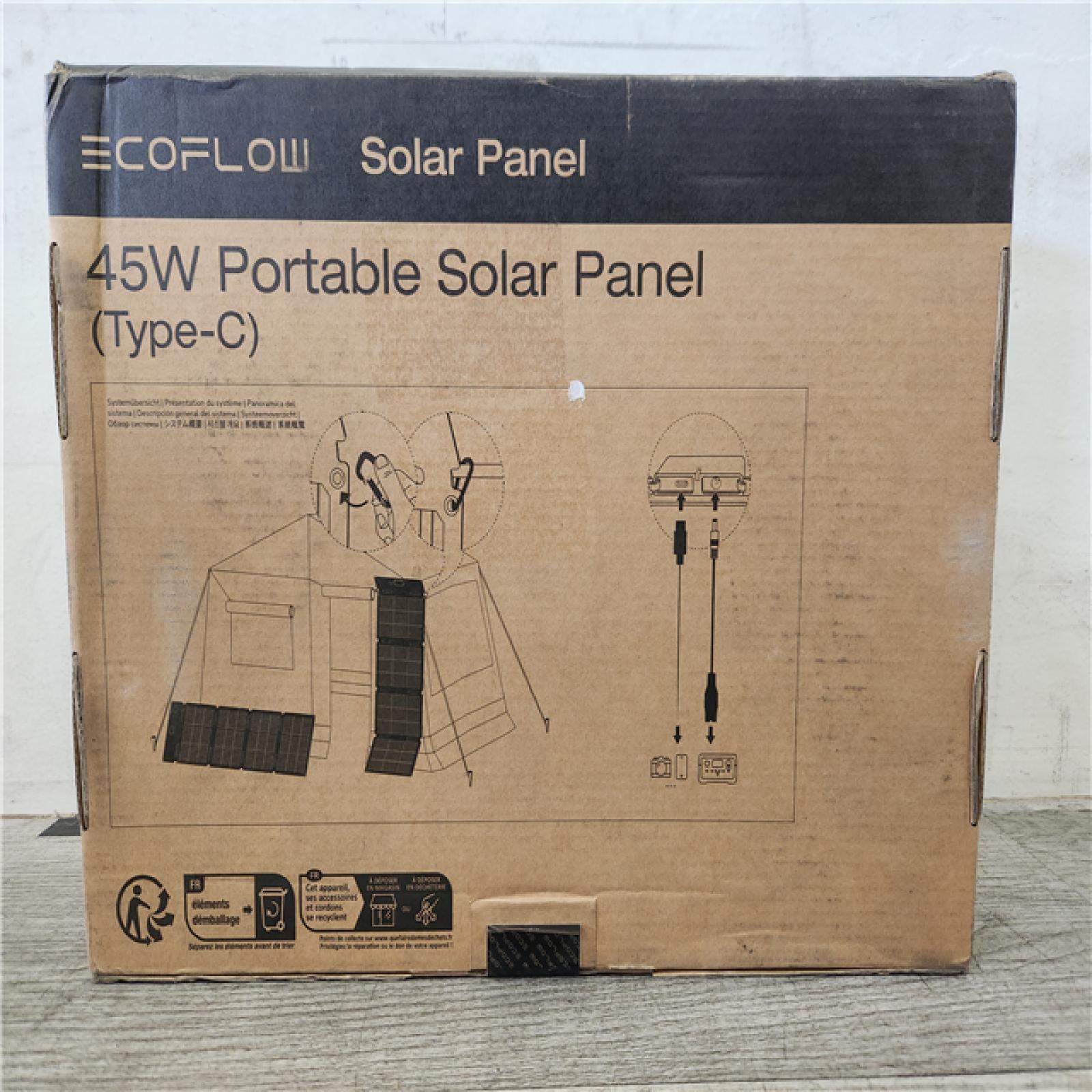 Phoenix NEW EcoFlow 45-Watt TOPCon Portable Solar Panel Up to 25% Conversion Rate  IP68  Ideal Solar Power Source for RIVER 2 Series (SEALED)