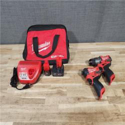 HOUSTON LOCATION - AS-IS (APPEARS LIKE NEW) Milwaukee  FUEL 12-Volt Lithium-Ion Brushless Cordless Hammer Drill and Impact Driver Combo Kit
