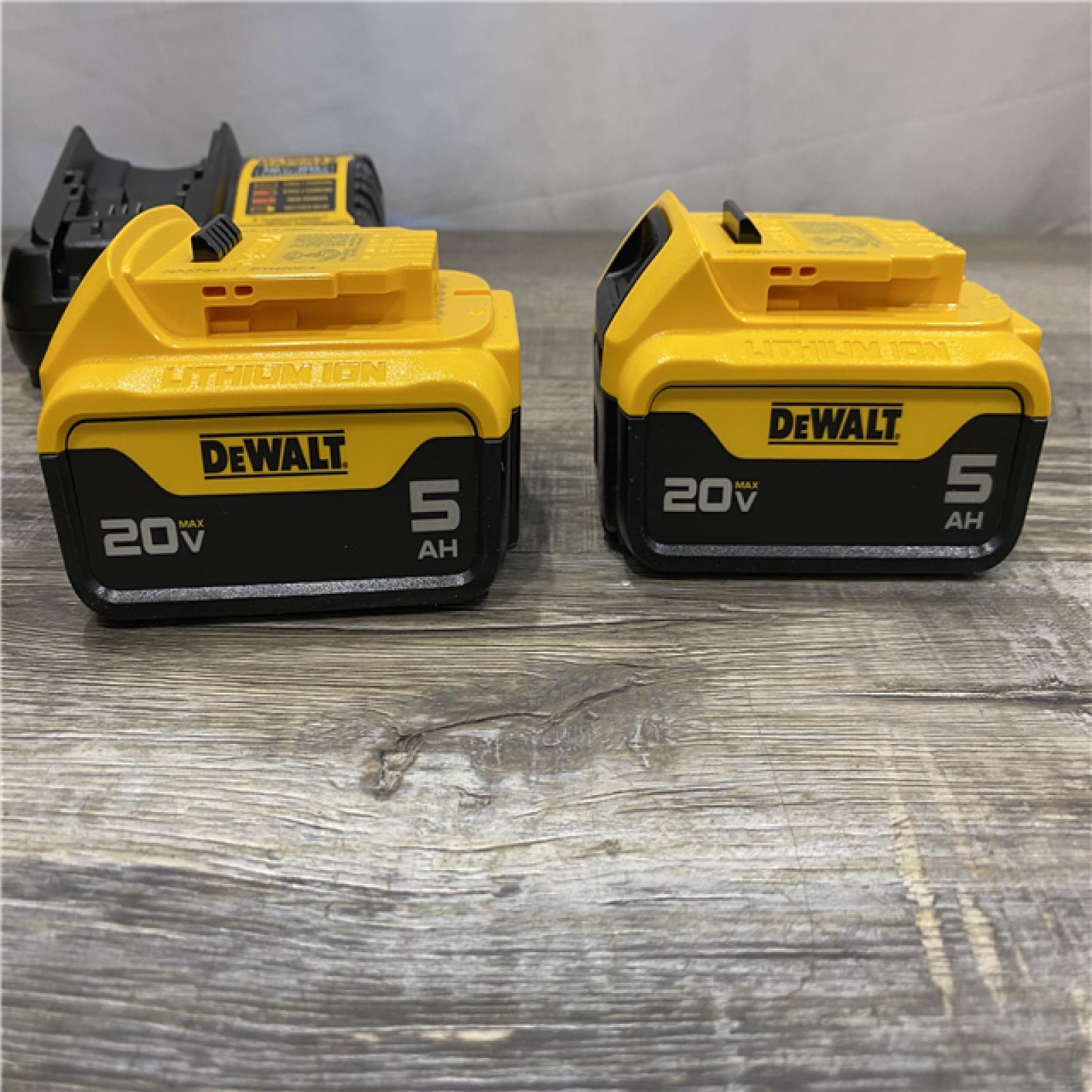 AS-IS DEWALT 20V MAX Lithium-Ion Battery Starter Kit with 5.0 Ah Batteries (2-Pack) and Charger