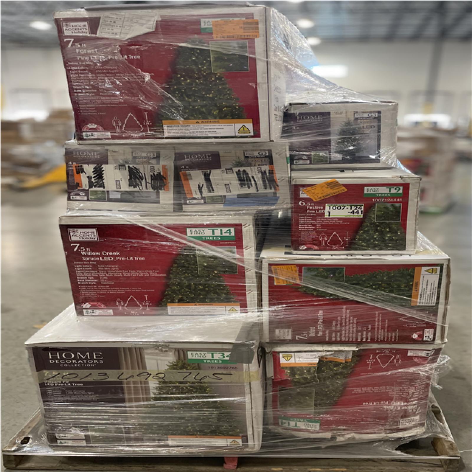 DALLAS LOCATION- AS-IS Mixed Christmas Tree PALLET (9 UNITS)