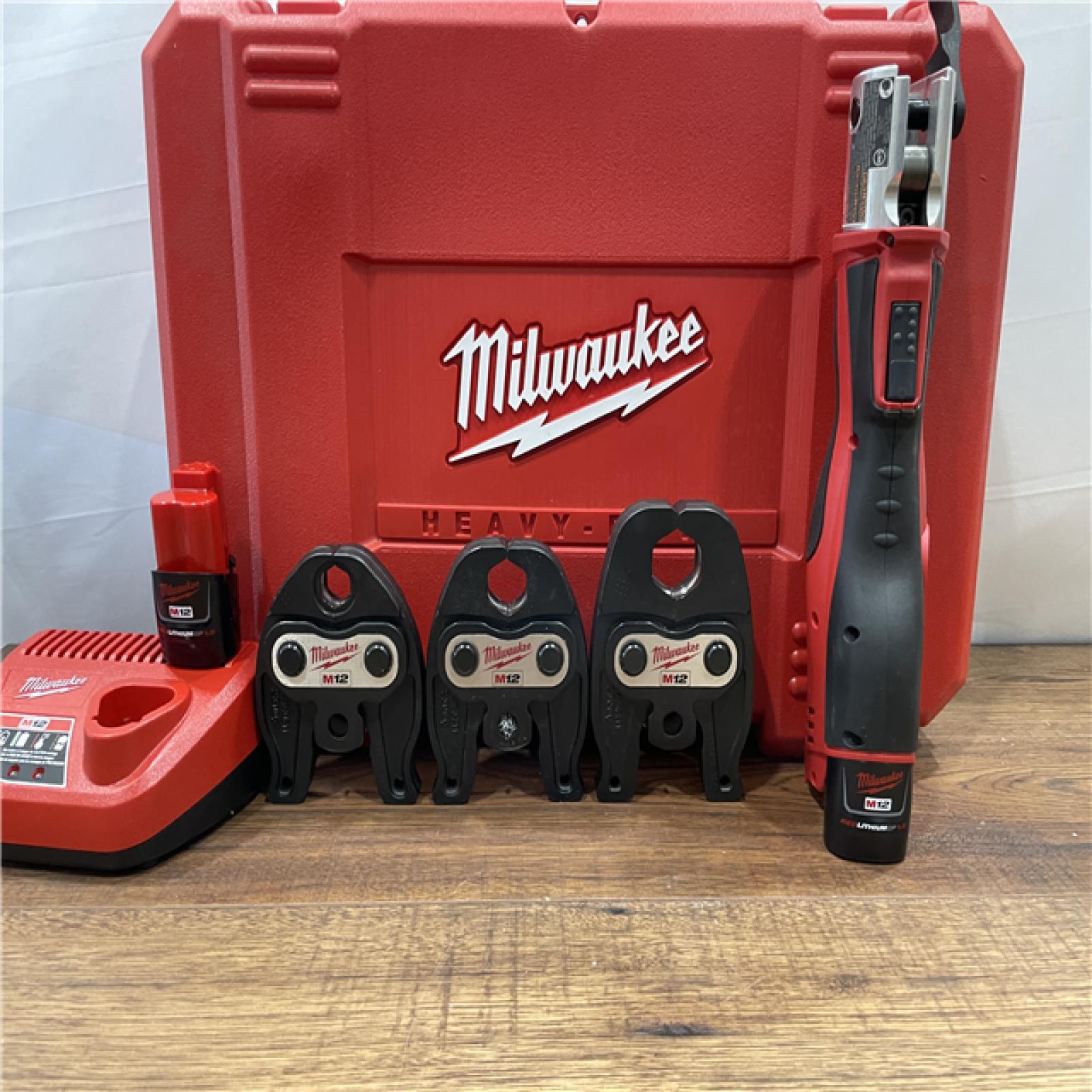 AS-IS Milwaukee M12 12-Volt Lithium-Ion Force Logic Cordless Press Tool Kit (3 Jaws Included)