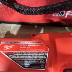 Houston Location AS-IS Milwaukee FUEL 18-Volt Lithium-Ion Brushless Cordless Coil Roofing Nailer Combo Kit