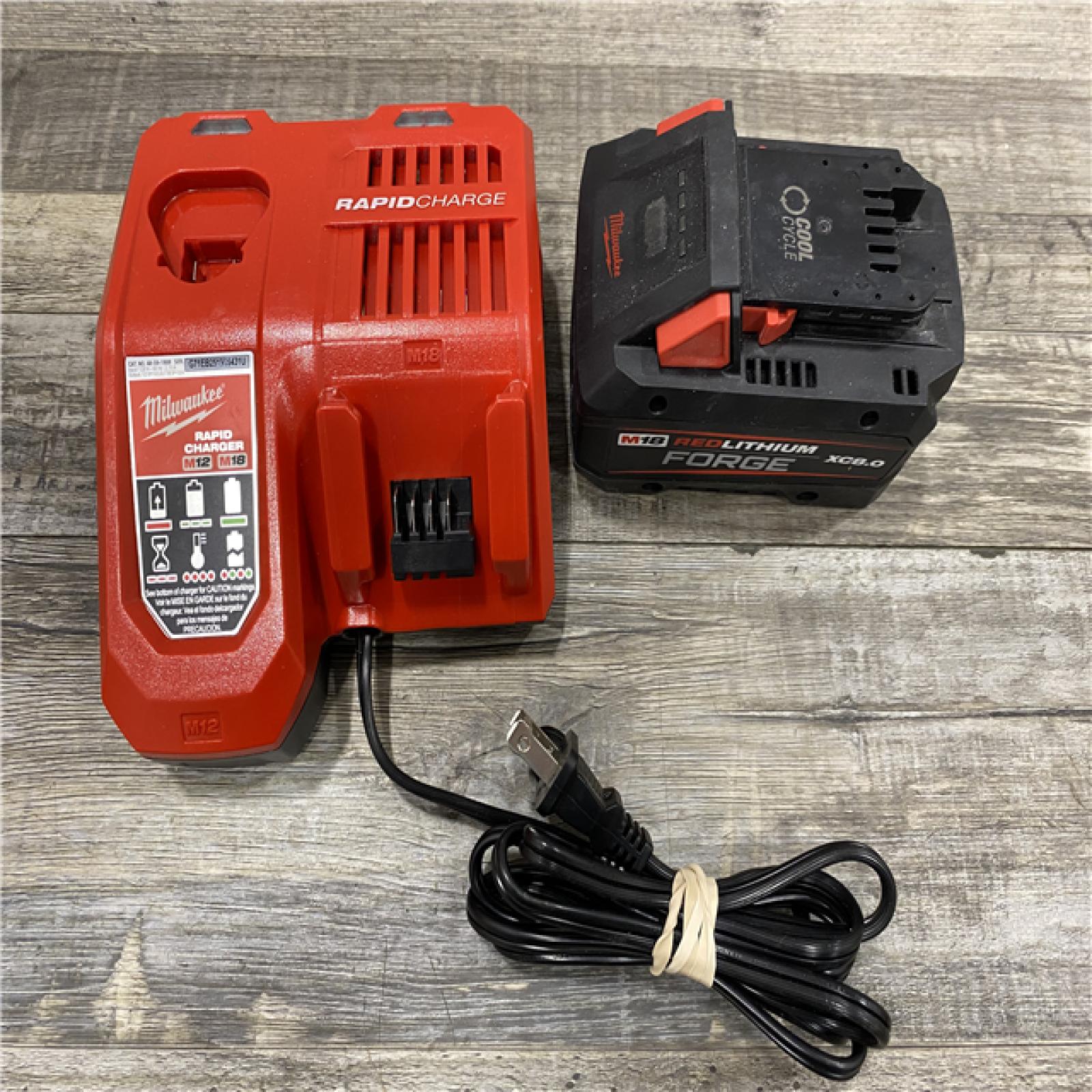 AS-IS Milwaukee 18-Volt Lithium-Ion REDLITHIUM FORGE Starter Kit with 8.0Ah Battery and Rapid Charger