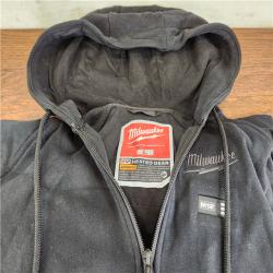 AS-IS Milwaukee M12 12-Volt Lithium-Ion Cordless Black Heated Jacket Hoodie Kit (Large)