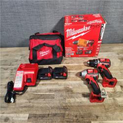 HOUSTON LOCATION - AS-IS Milwaukee 18V Cordless Brushed 2-Tool Drill/Driver and Impact Driver Kit