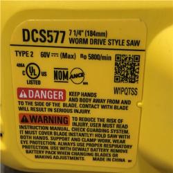 AS-IS DEWALT FLEXVOLT 60V MAX Cordless Brushless 7-1/4 in. Wormdrive Style Circular Saw (Tool Only)