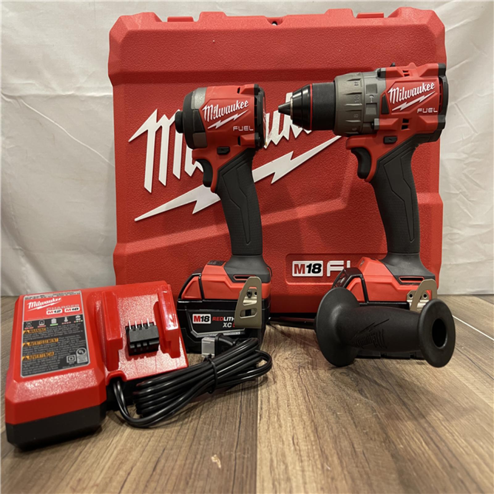 AS-IS Milwaukee FUEL 18V Lithium-Ion Brushless Cordless Hammer Drill and Impact Driver Combo Kit