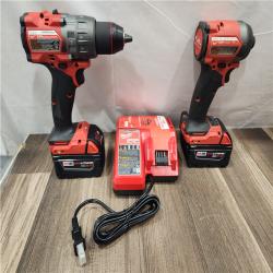 AS-IS- MILWAUKEE FUEL 18V Lithium-Ion Brushless Cordless Hammer Drill and Impact Driver Combo Kit
