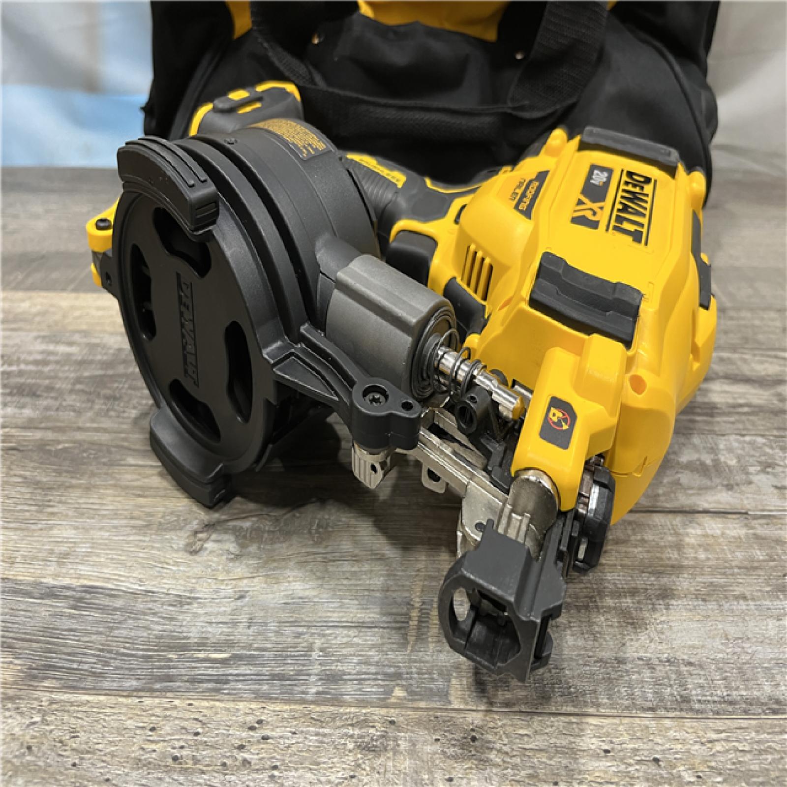 AS-IS DEWALT 20V MAX Lithium-Ion 15-Degree Electric Cordless Roofing Nailer Kit