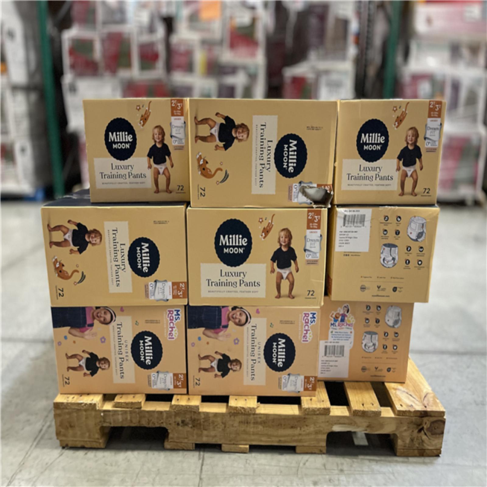 DALLAS LOCATION - Millie Moon Ms Rachel Disposable Training Pants Size 2T-3T PALLET -(23 CASES)