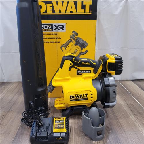 AS-IS   DeWalt Brushless Cordless Battery Powered Handheld Leaf Blower KIT