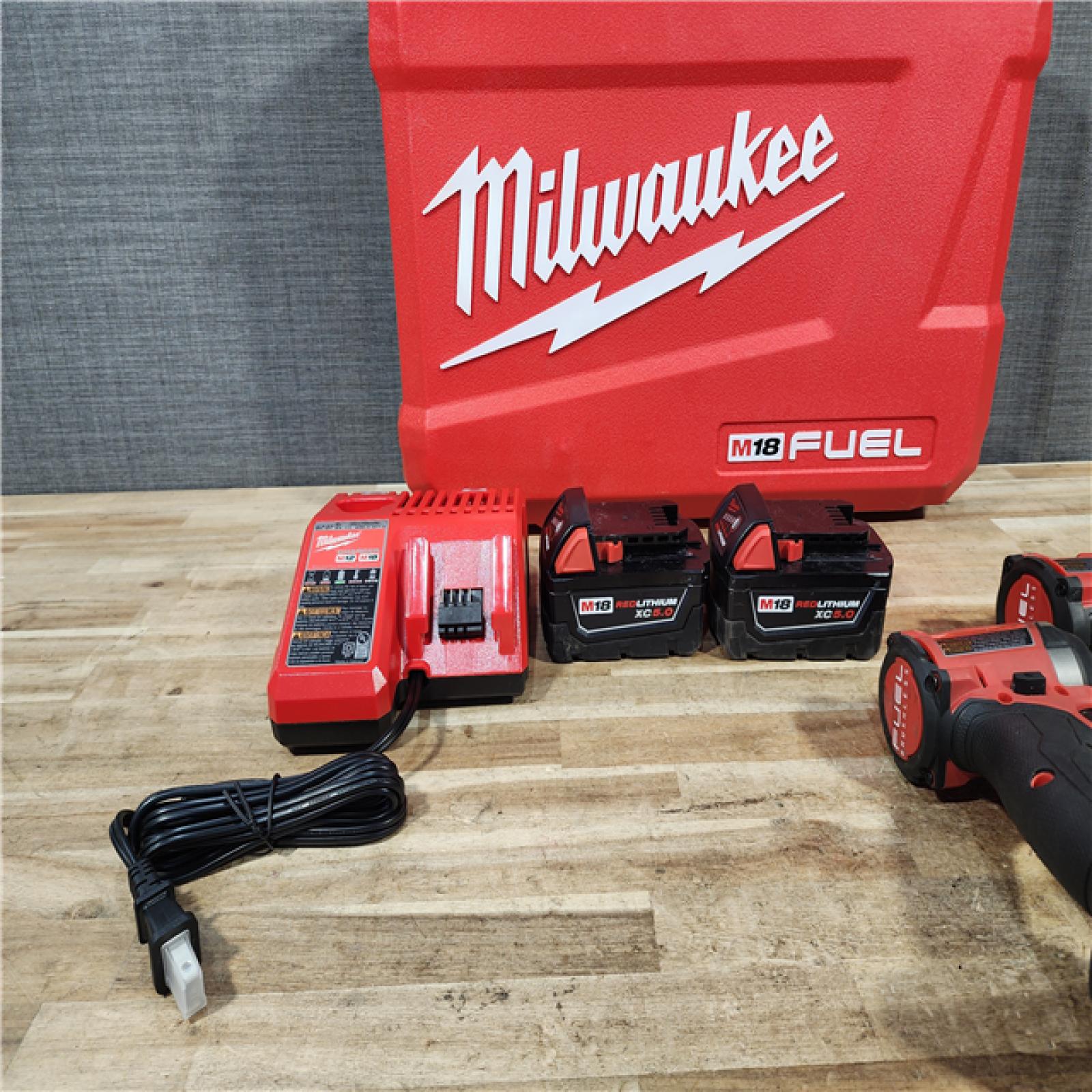 HOUSTON LOCATION - AS - IS Milwaukee FUEL 18V Lithium-Ion Brushless Cordless Hammer Drill and Impact Driver Combo Kit