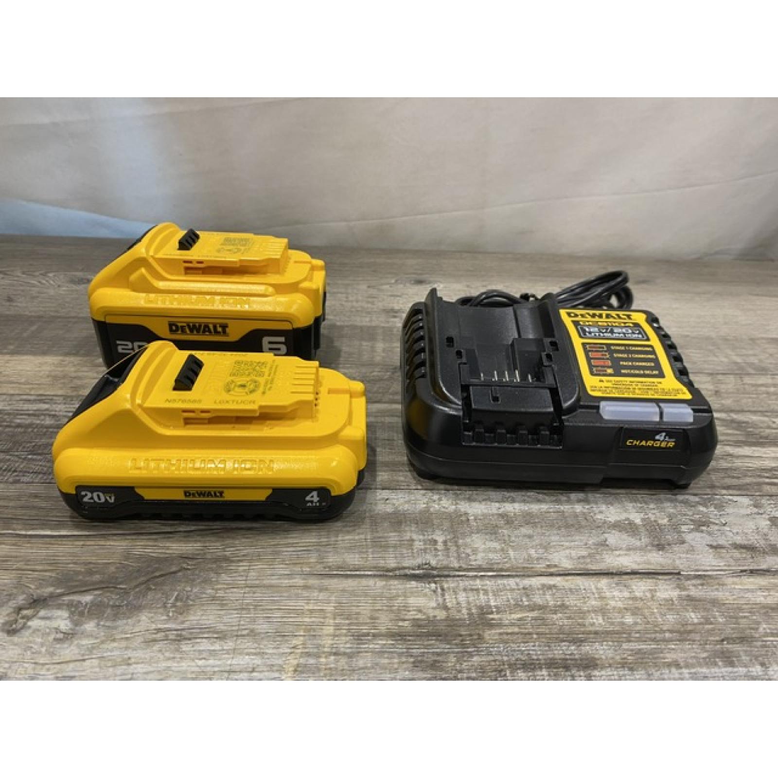 AS-IS DEWALT 20V MAX Lithium-Ion 6.0Ah and 4.0Ah Battery and Charger Starter Kit
