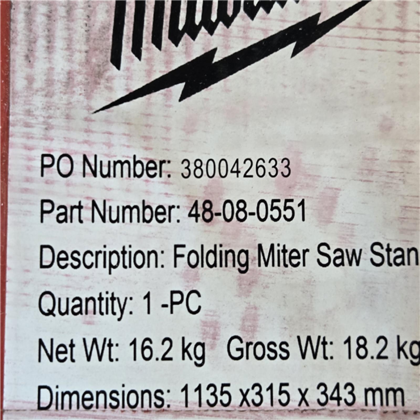 NEW!- Milwaukee Folding Miter Saw Stand