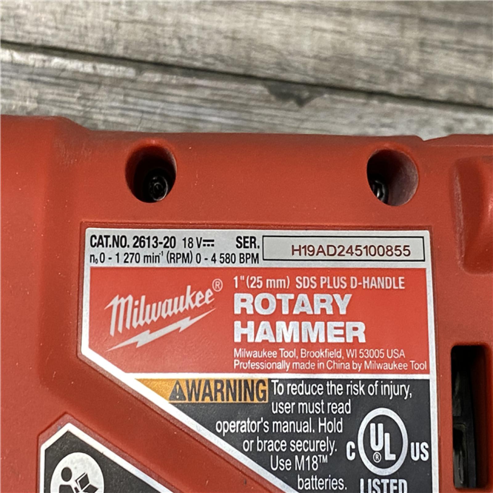 AS-IS Milwaukee 18V Lithium-Ion Brushless Cordless 1 in. SDS-Plus D-Handle Rotary Hammer (Tool-Only)