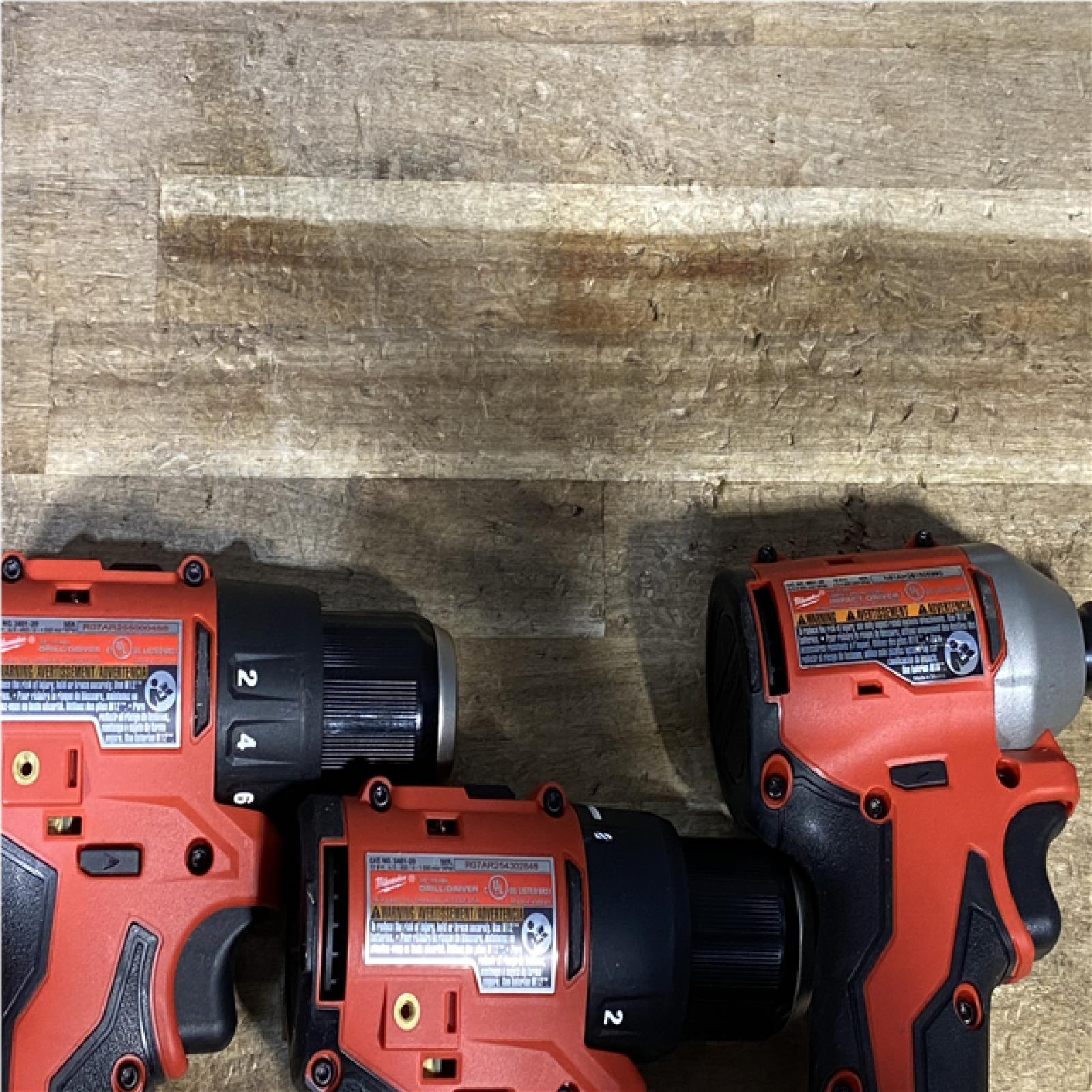 Houston Location AS-IS Milwaukee Drill Drivers QTY/2 and Impact Driver and Batteries QTY/2 with Charger