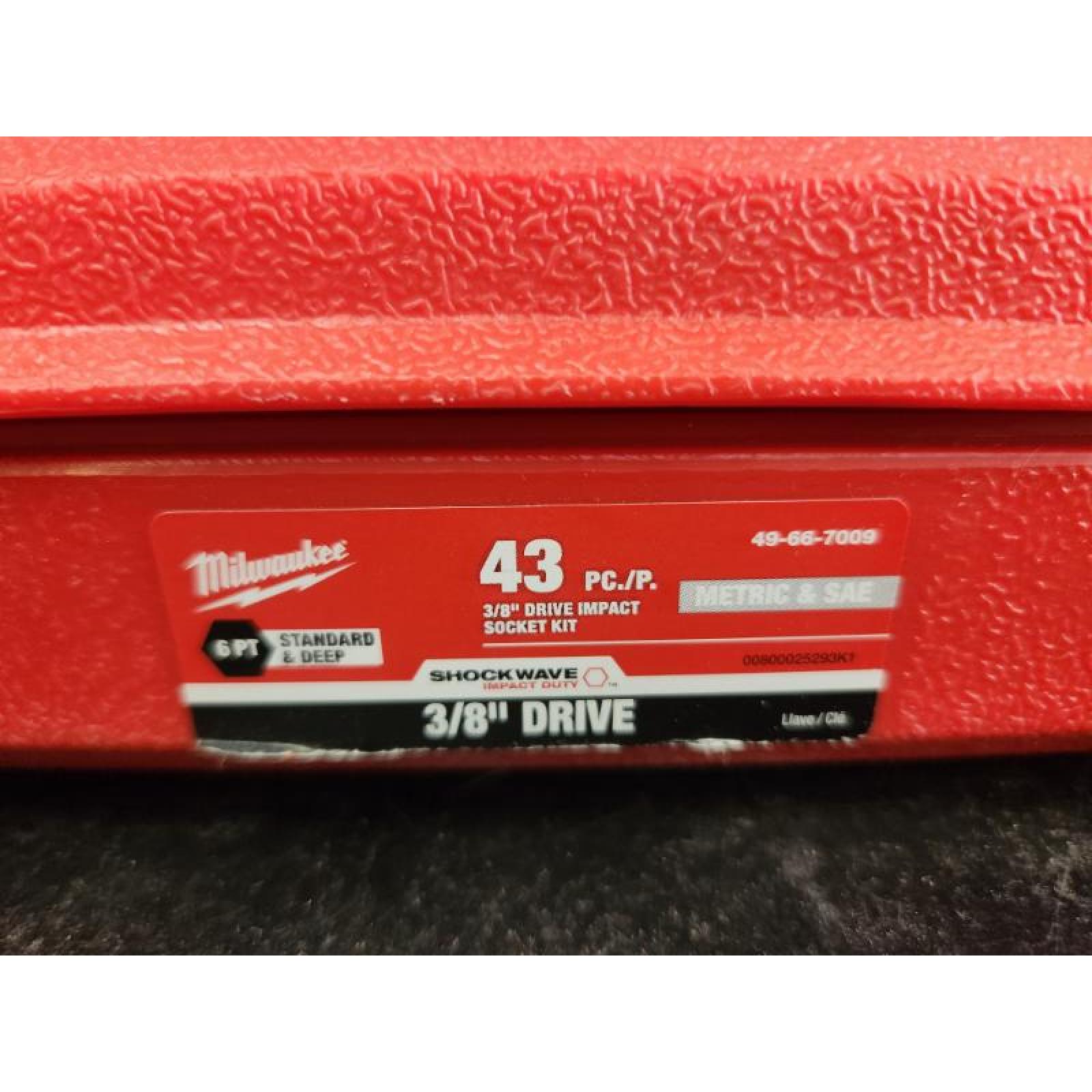 Phoenix NEW Milwaukee SHOCKWAVE 3/8 in. Drive SAE and Metric 6 Point Impact Socket Set (43-Piece)