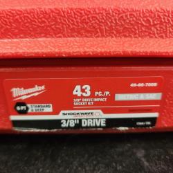 Phoenix NEW Milwaukee SHOCKWAVE 3/8 in. Drive SAE and Metric 6 Point Impact Socket Set (43-Piece)