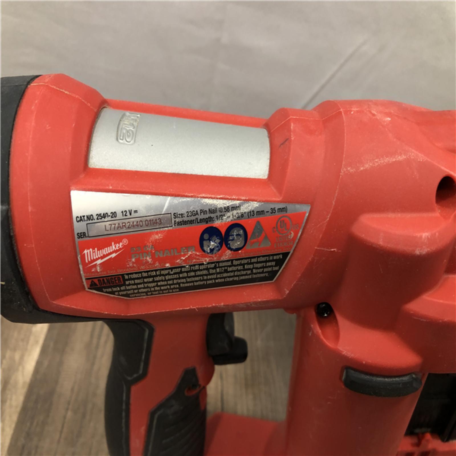 AS-IS Milwaukee 12-Volt 23-Gauge Lithium-Ion Cordless Pin Nailer (Tool-Only)