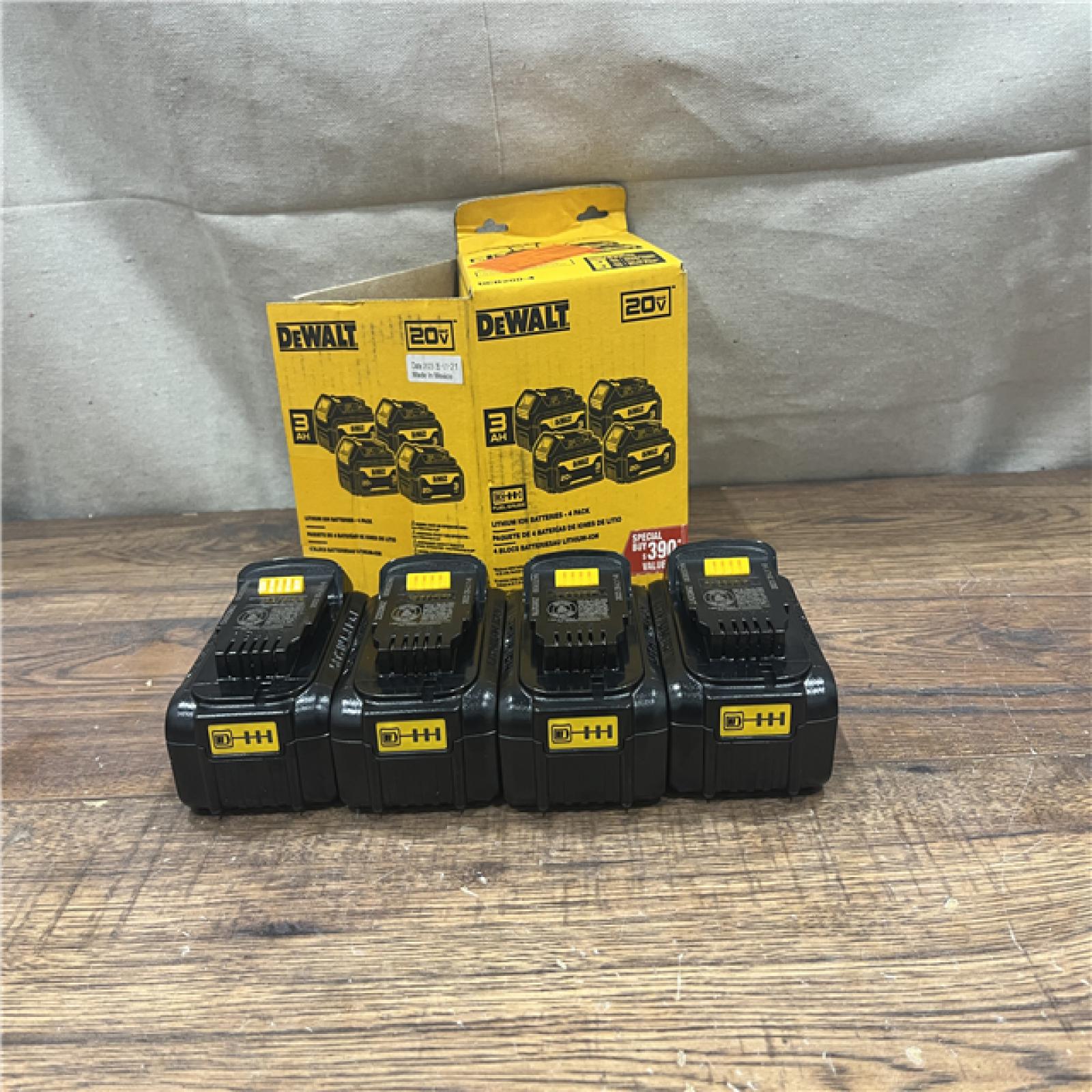 AS-IS DEWALT 20V Max 3Ah Battery 4 Pack