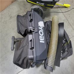 CALIFORNIA AS-IS RYOBI ZE3 80V HP BRUSHLESS BATTERY CORDLESS ELECTRIC 42 IN. ZERO TURN RIDING LAWN MOWER W TRAILER ATTACHMENT AND BAGGER