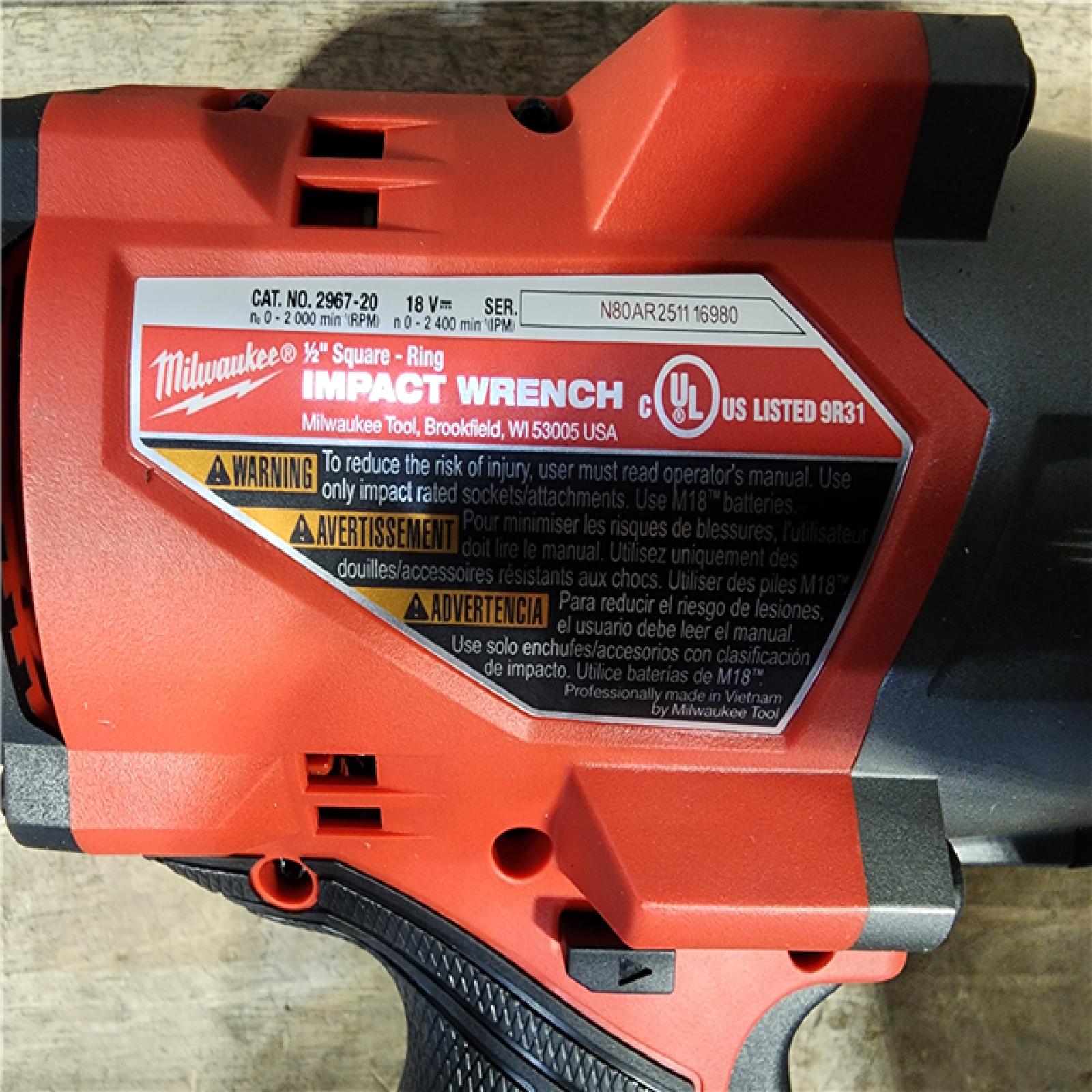 HOUSTON LOCATION - AS-IS (APPEARS LIKE NEW) Milwaukee M18 FUEL 18V Lithium-Ion Brushless Cordless 1/2 in. Impact Wrench with Friction Ring (Tool-Only)