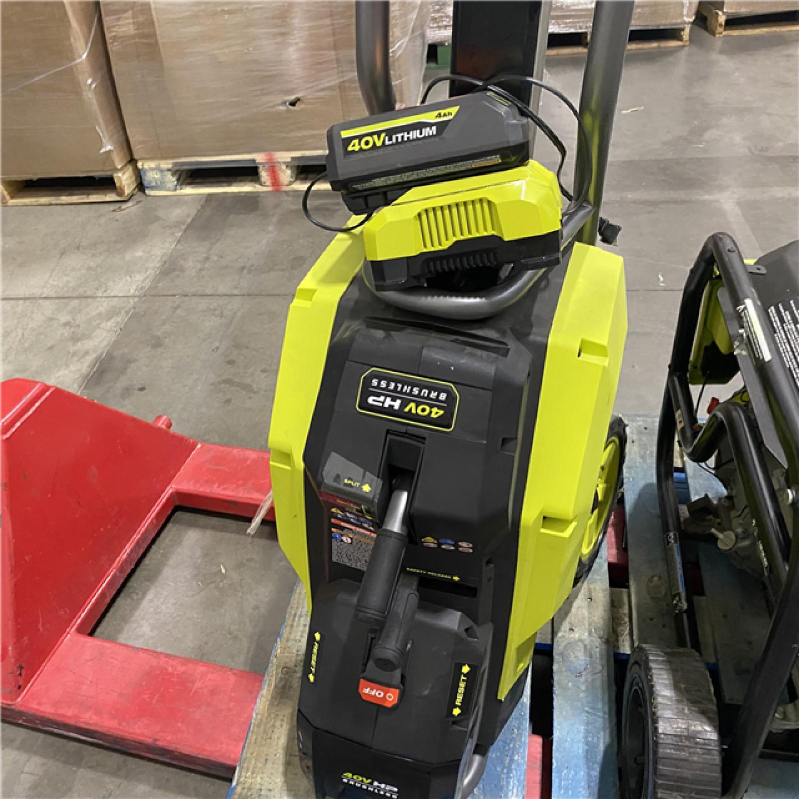 Dallas Location - As-Is RYOBI 40V HP Brushless 12-Ton Kinetic Battery Electric Log Splitter Kit - 4.0Ah Battery and Charger Included