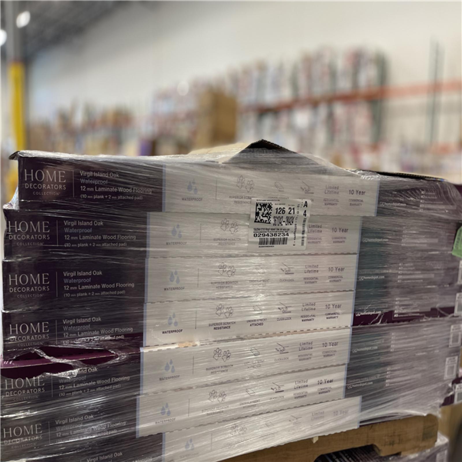 DALLAS LOCATION- Home Decorators Collection Virgil Island Oak 12 mm T x 8 in. W Waterproof Laminate Wood Flooring PALLET (21 UNITS)