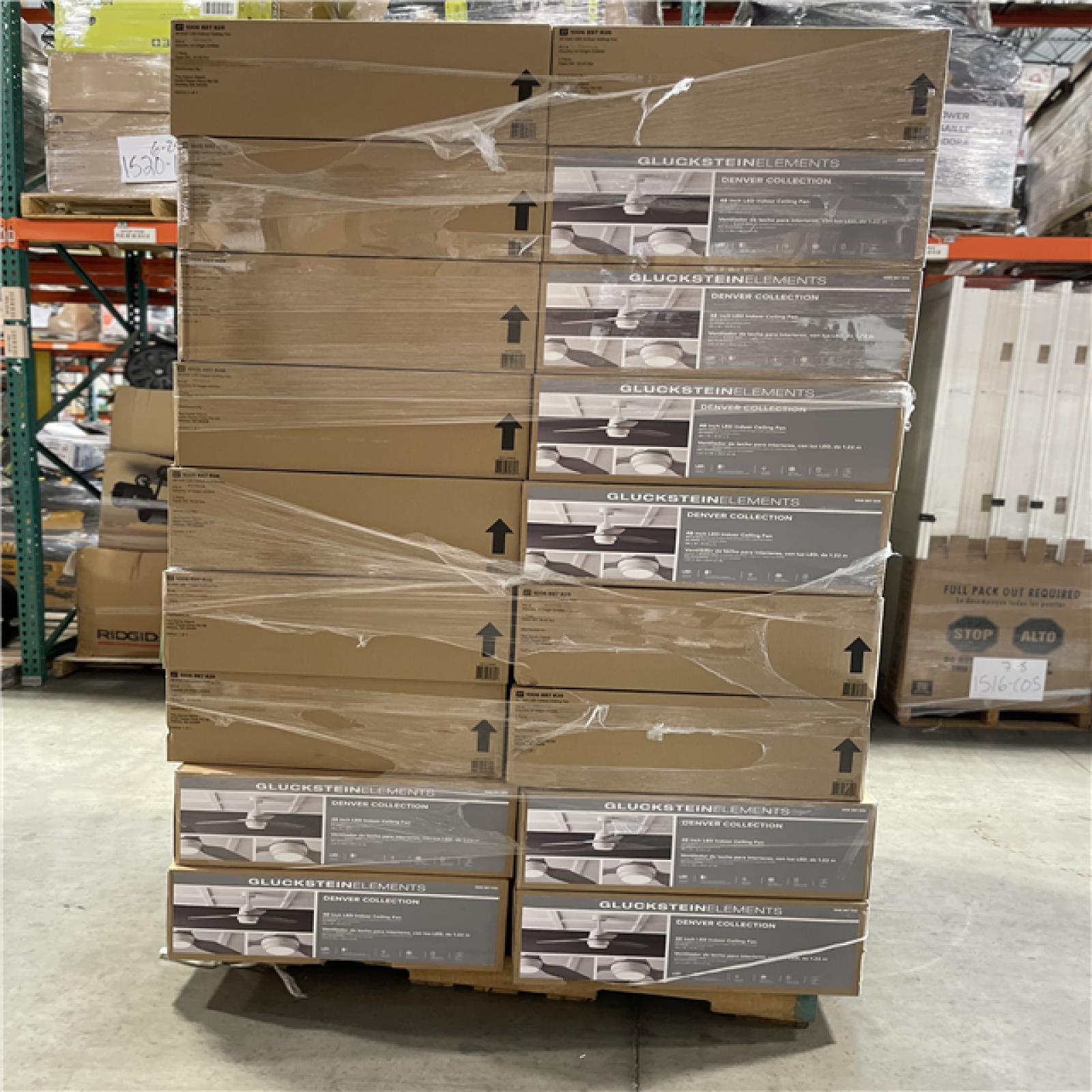 DALLAS LOCATION - Denver 48 in. Integrated LED Indoor White Ceiling Fan with Remote PALLET-(48 UNITS)