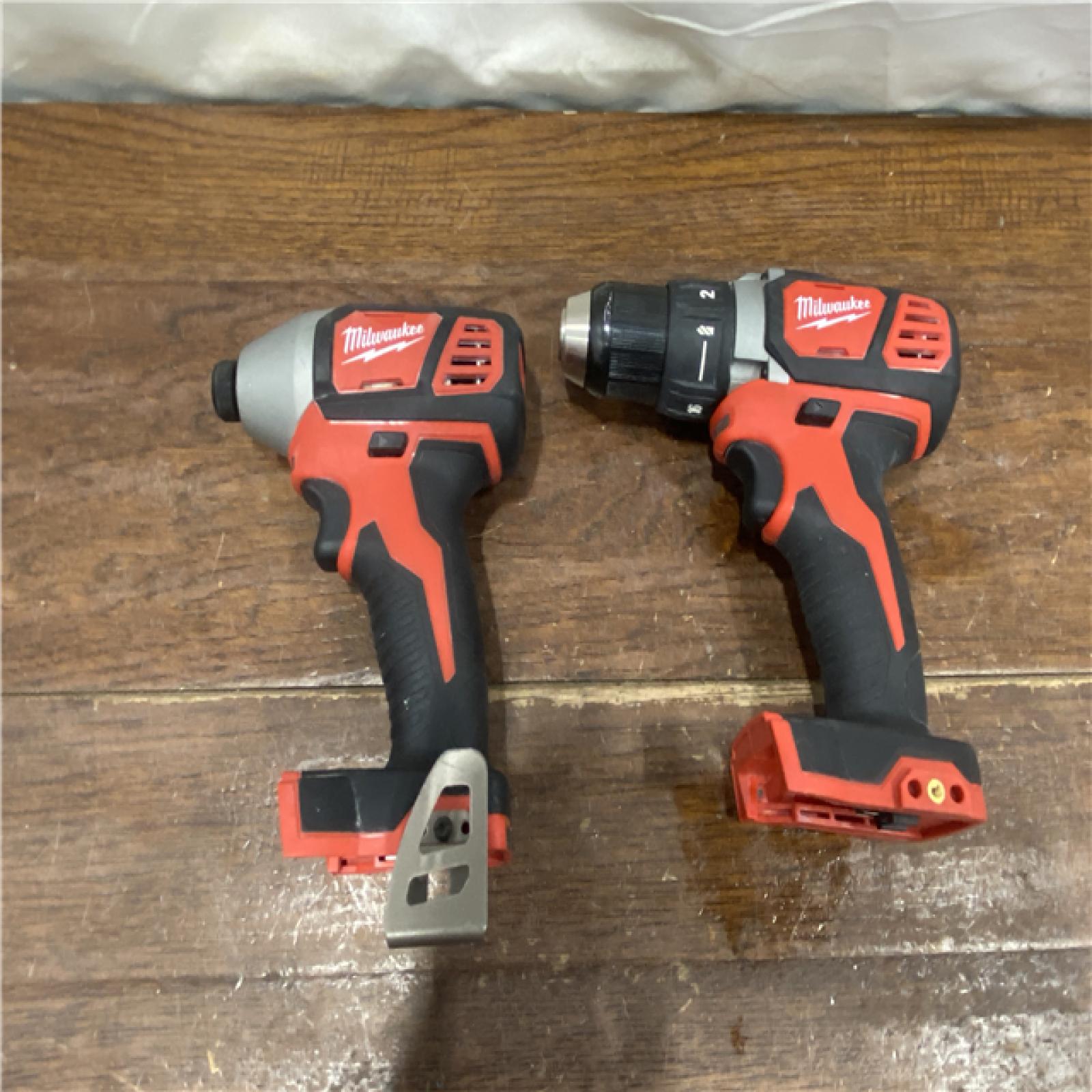 AS-ISMilwaukee M18 18V Cordless Brushed 2 Tool Drill/Driver and Impact Driver Kit