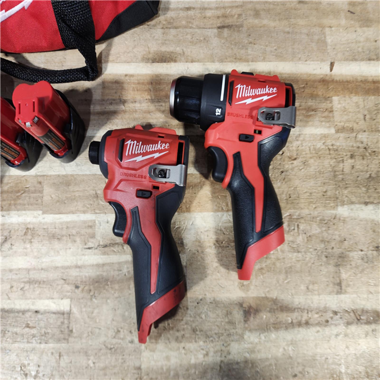 HOUSTON LOCATION - AS - IS Milwaukee 12-Volt Lithium-Ion Brushless Cordless Subcompact Drill and Impact Driver Combo Kit