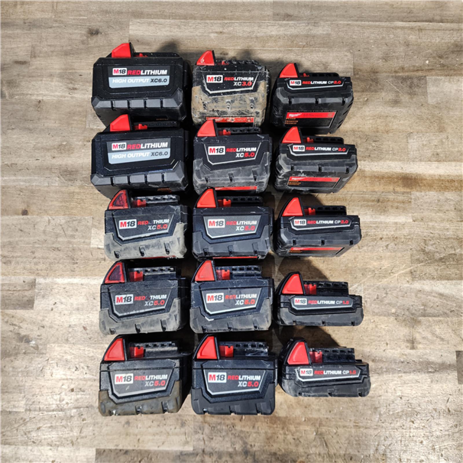 HOUSTON LOCATION - AS-IS MILWAUKEE BATTERY PACK QTY - 15