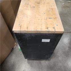 Phoenix AS-IS Husky 61 in. W x 23 in. D Heavy Duty 15-Drawer Mobile Workbench Tool Chest with Solid Wood Top in Matte Black