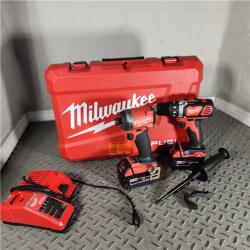 Houston location- AS-IS 3697-22 M18 FUEL 1/2 Hammer Driller/Driver &1/4 Hex Impact Driver 2 Tool Combo Kit
