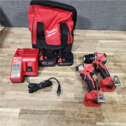 HOUSTON LOCATION - AS - IS Milwaukee 18-Volt Lithium-Ion Brushless Cordless Compact Hammer Drill/Impact Combo Kit