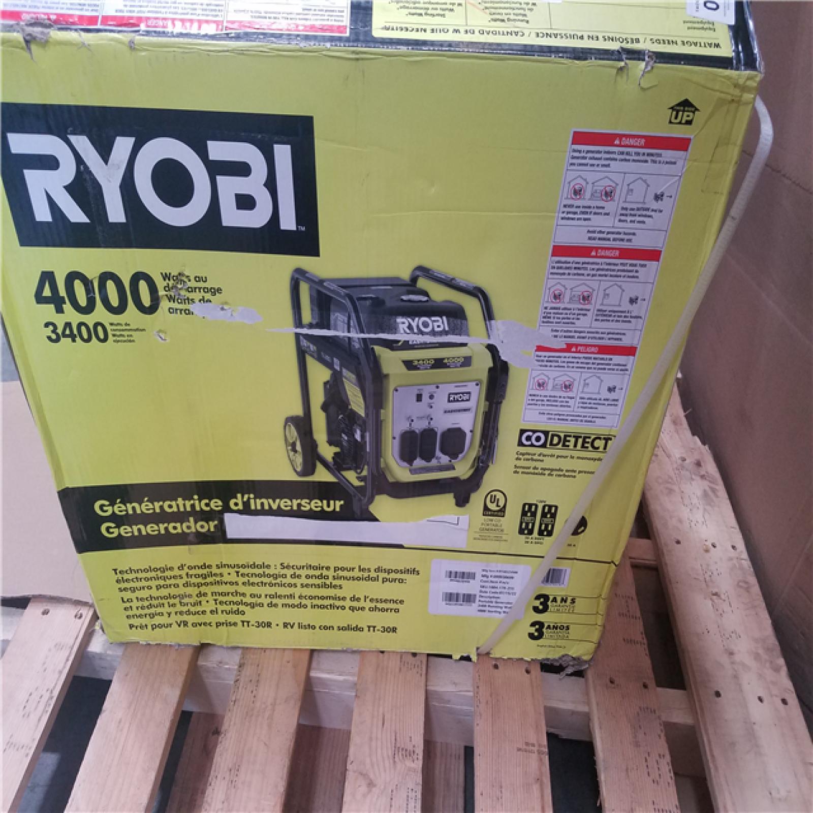CALIFORNIA AS-IS RYOBI PORTABLE GENERATOR