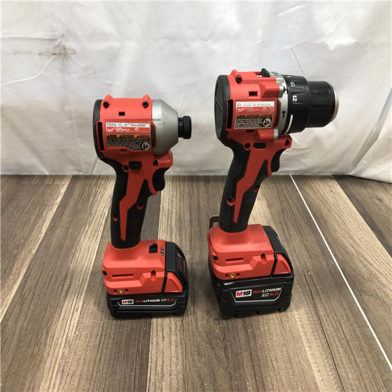 AS-IS Milwaukee 18-Volt Lithium-Ion Brushless Cordless Compact Hammer Drill/Impact Combo Kit
