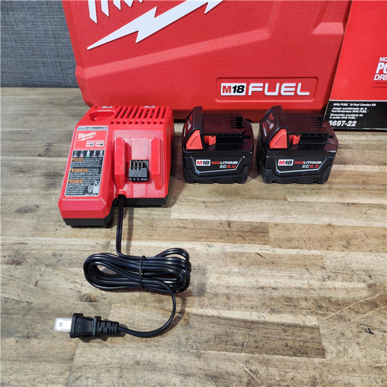 HOUSTON LOCATION - AS-IS (APPEARS LIKE NEW) Milwaukee FUEL 18V Lithium-Ion Brushless Cordless Hammer Drill and Impact Driver Combo Kit