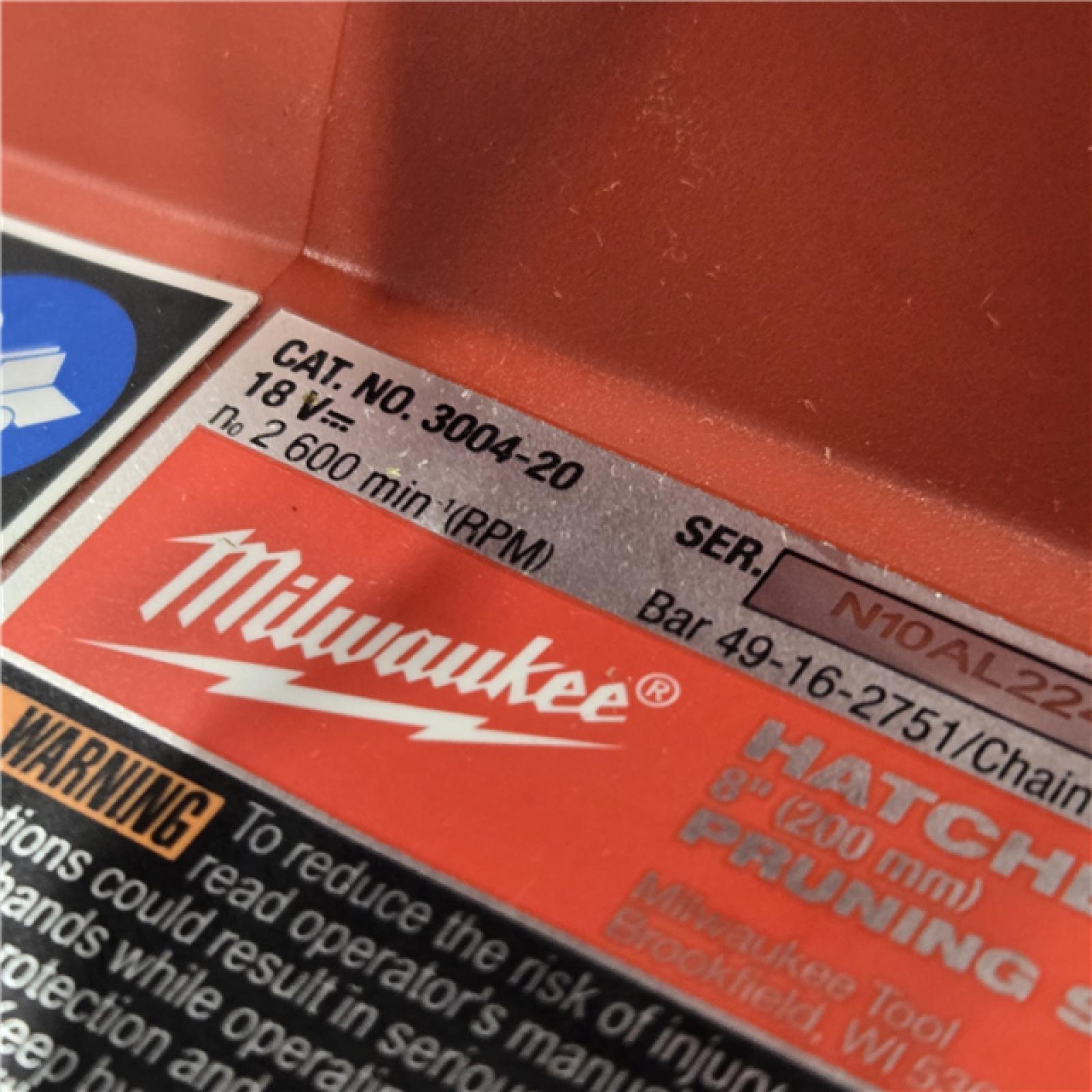 AS-IS Milwaukee M18 Fuel Hatchet 8  Pruning Saw (Tool-Only)