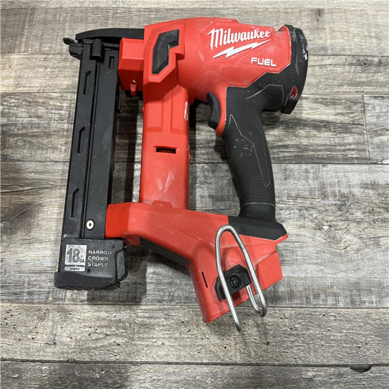 AS-IS Milwaukee FUEL 18-Volt Lithium-Ion Brushless Cordless 18-Gauge 1/4 in. Narrow Crown Stapler (Tool-Only)