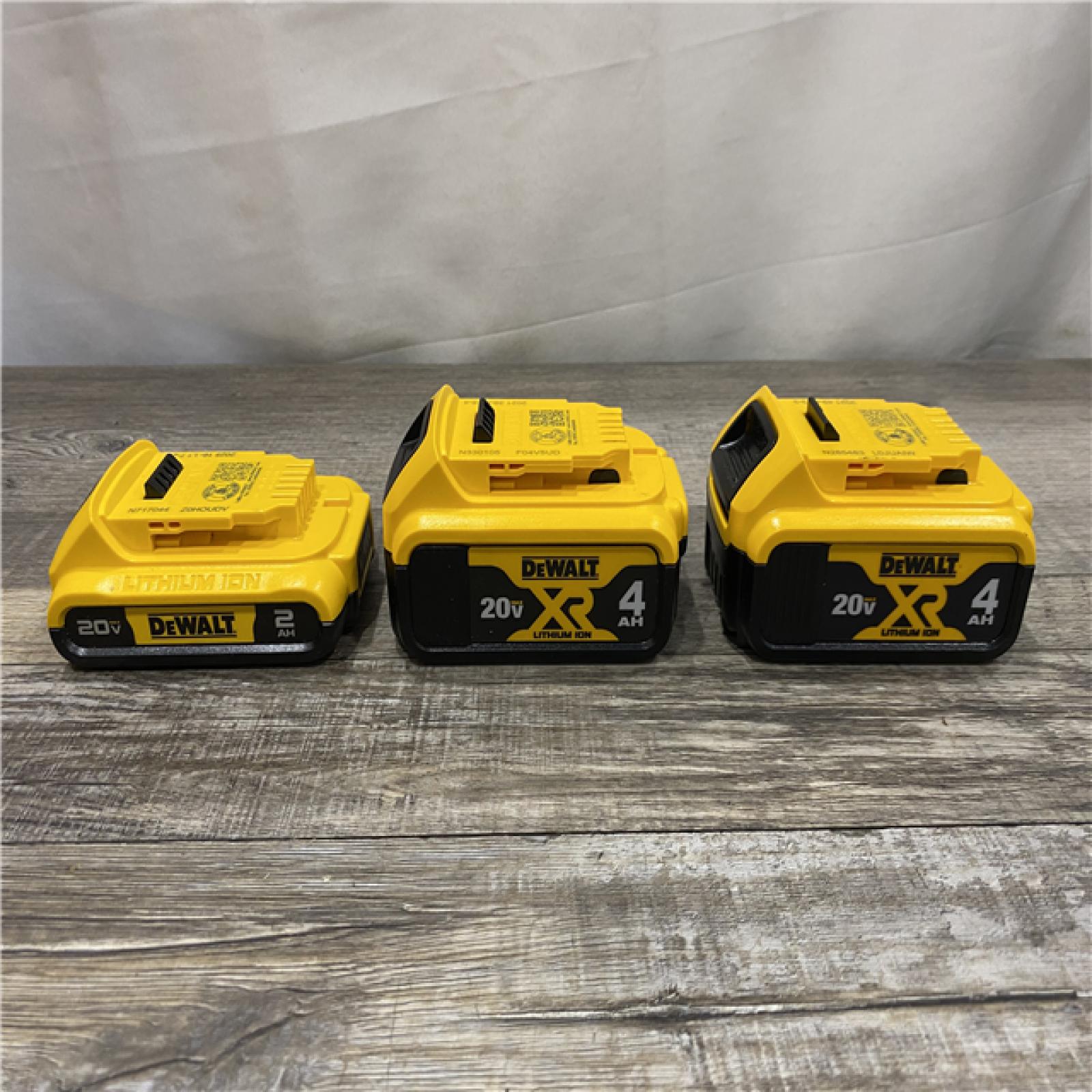 AS-IS DEWALT 20V MAX Lithium-Ion 2.0 Ah and (2) 4.0 Ah Battery Packs (3-Pack)