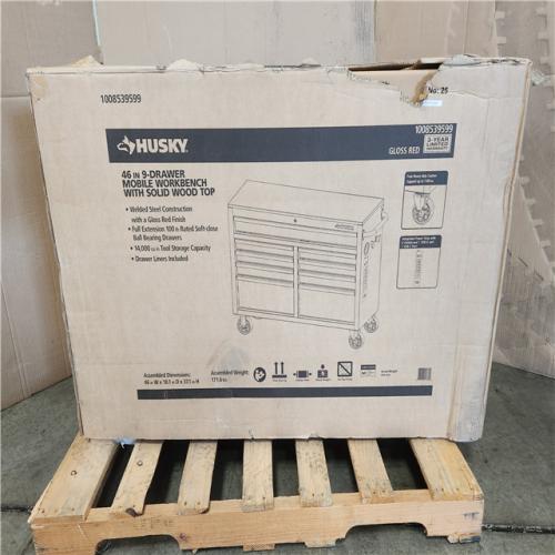 Phoenix NEW Husky Tool Storage 46 in. W x 18 in. D 9-Drawer Gloss Red Mobile Workbench Cabinet