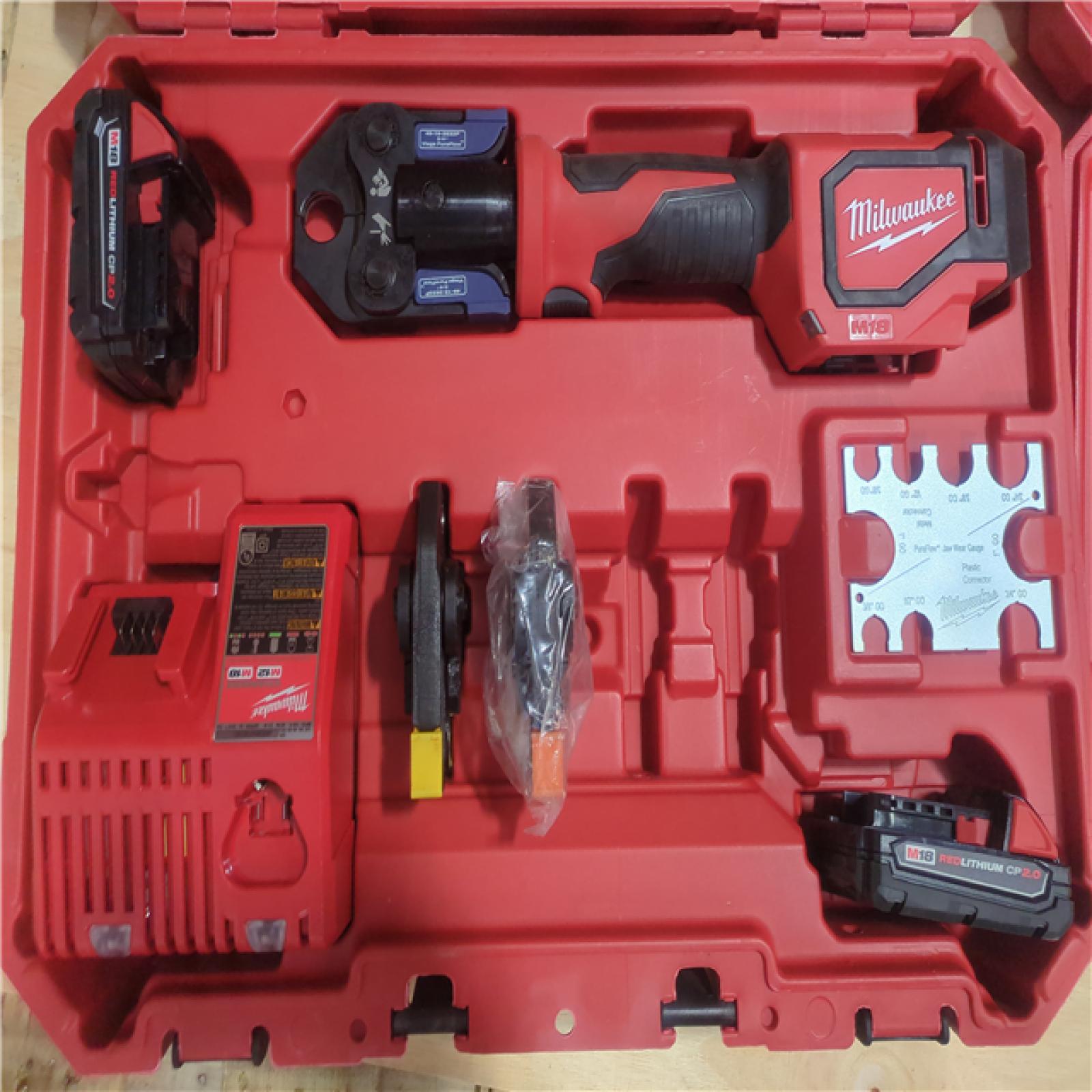 CALIFORNIA AS-IS M18 Short Throw Press Tool w/ Viega Pureflow Jaws & Press Jaw Kit