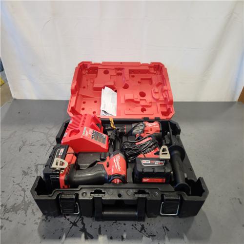 AS-IS- Milwaukee FUEL 18V Lithium-Ion Brushless Cordless Hammer Drill and Impact Driver Combo Kit