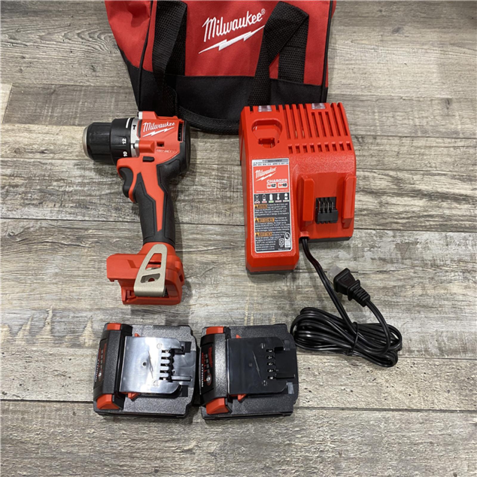 AS-IS Milwaukee 18V Lithium-Ion Brushless Cordless 1/2 in. Compact Hammer Drill/Driver Kit
