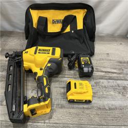 AS-IS DEWALT 20V MAX XR 16-Gauge Electric Cordless Angled Finishing Nailer Kit