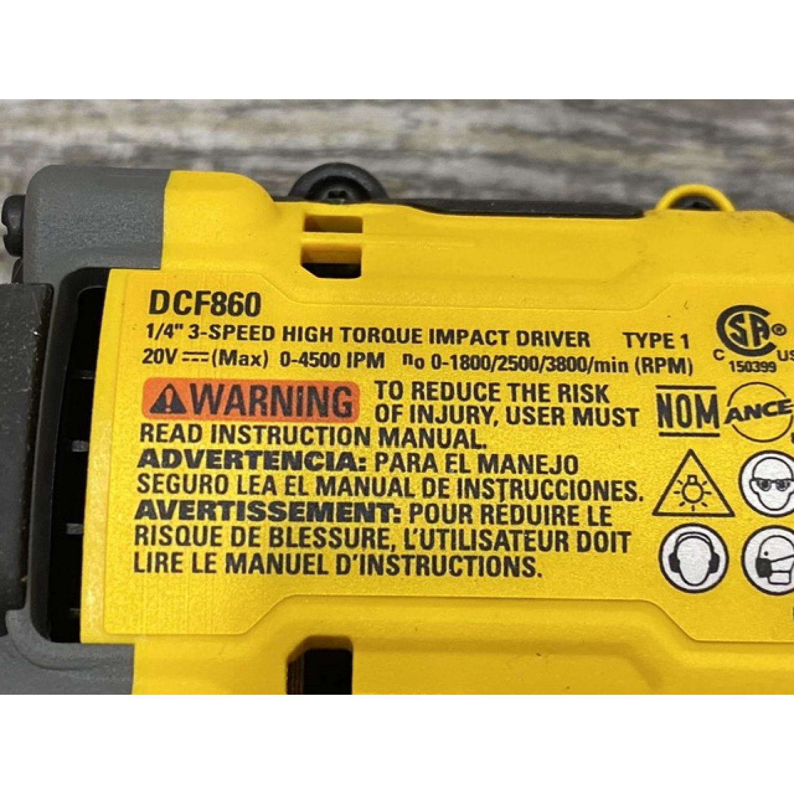 AS-IS DEWALT 20V MAX XR Lithium-Ion Brushless Cordless 3-Speed High Torque 1/4 in. Impact Driver Kit